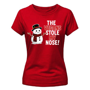 The Vegans Stole My Nose Christmas Ladies T-Shirt