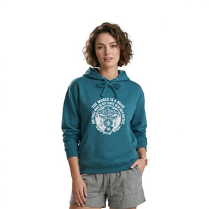 The World Is A Book Travel Quote Graphic Unisex Hoodie