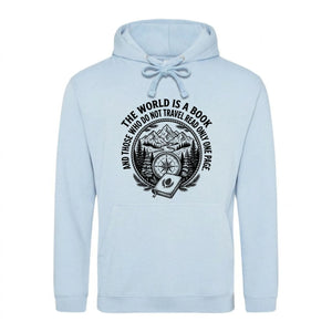 The World Is A Book Travel Quote Graphic Unisex Hoodie