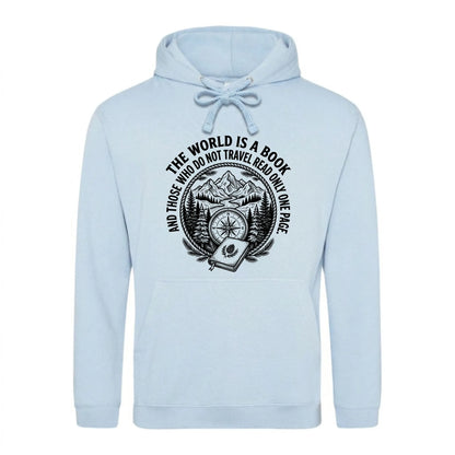 The World Is A Book Travel Quote Graphic Unisex Hoodie