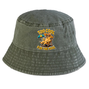 Too Cool For The Pool Dog Vintage Summer Adult Hat