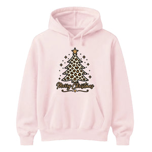 Trendy Leopard Print Tree Christmas Unisex Hoodie