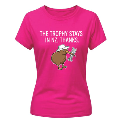 New Zealand T20 Women's World Cup Ladies Fit T Shirt  Trophy Stays Printed Ladies Fit T-Shirt