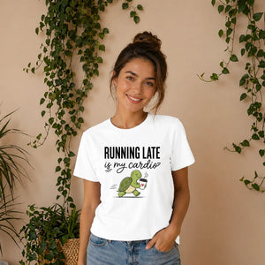 Turtle Running Late Is My Cardio Funny Slogan Unisex T-Shirt