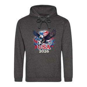 USA 2026 Patriotic Eagle FiFa Printed Unisex Hoodie