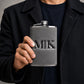 Custom Initials Leather Hip Flask for Him