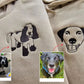 Custom Photo Hoodie, Embroidered Dog Outline Sketch on Jumper, Personalised Pet Portrait From Picture Sweatshirt, Dog Mom Hoody, Couple Gift
