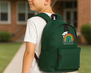 Personalised Rainbow Preschool Graduate Backpack, Custom Kids Fashion Bag For Back To School Fun P2556