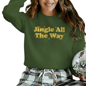 Jingle All The Way Puff Printing Christmas Sweatshirt - PUFF141