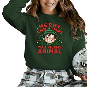 Merry Christmas You Filthy Animal Sweatshirt - PW243