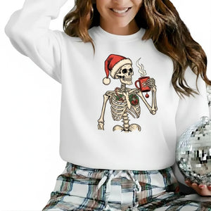 Jolly Bones A Skeleton's Festive Tea Break Christmas Sweatshirt - PW247
