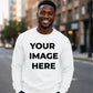 Upload custom Image placement comfy top unisex sweatshirt