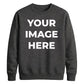 Upload custom Image placement comfy top unisex sweatshirt