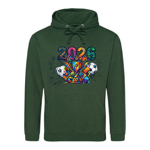 Vibrant Football Trophy 2026 FiFA Printed Unisex Hoodie