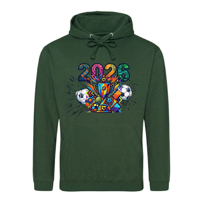 Vibrant Football Trophy 2026 FiFA Printed Unisex Hoodie