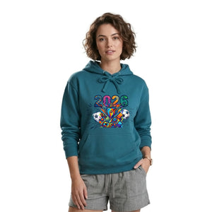 Vibrant Football Trophy 2026 FiFA Printed Unisex Hoodie
