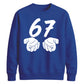 Vintage 67 Number Graphic Birthday Gift Unisex Sweatshirt