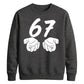 Vintage 67 Number Graphic Birthday Gift Unisex Sweatshirt