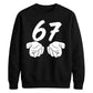 Vintage 67 Number Graphic Birthday Gift Unisex Sweatshirt