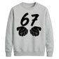 Vintage 67 Number Graphic Birthday Gift Unisex Sweatshirt