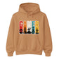 Vintage Retro Stripes Gamer Silhouette Graphic Unisex Hoodie