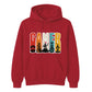 Vintage Retro Stripes Gamer Silhouette Graphic Unisex Hoodie