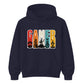 Vintage Retro Stripes Gamer Silhouette Graphic Unisex Hoodie