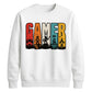 Vintage Retro Stripes Gamer Silhouette Graphic Unisex Sweatshirt