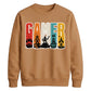Vintage Retro Stripes Gamer Silhouette Graphic Unisex Sweatshirt