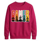 Vintage Retro Stripes Gamer Silhouette Graphic Unisex Sweatshirt
