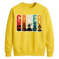 Vintage Retro Stripes Gamer Silhouette Graphic Unisex Sweatshirt