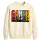 Vintage Retro Stripes Gamer Silhouette Graphic Unisex Sweatshirt