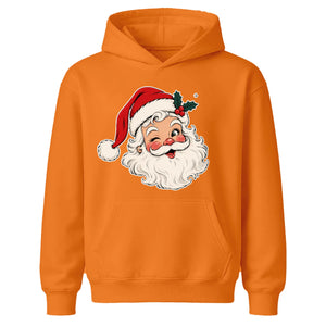 Vintage Winking Santa Claus Face Christmas Kids Hoodie