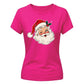 Vintage Winking Santa Graphic Christmas Ladies T-Shirt