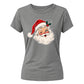 Vintage Winking Santa Graphic Christmas Ladies T-Shirt