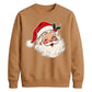 Vintage Winking Santa Graphic Christmas Unisex Sweatshirt