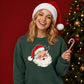 Vintage Winking Santa Graphic Christmas Unisex Sweatshirt