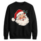 Vintage Winking Santa Graphic Christmas Unisex Sweatshirt