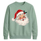 Vintage Winking Santa Graphic Christmas Unisex Sweatshirt