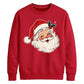 Vintage Winking Santa Graphic Christmas Unisex Sweatshirt
