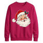 Vintage Winking Santa Graphic Christmas Unisex Sweatshirt