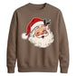 Vintage Winking Santa Graphic Christmas Unisex Sweatshirt