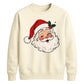 Vintage Winking Santa Graphic Christmas Unisex Sweatshirt