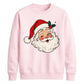 Vintage Winking Santa Graphic Christmas Unisex Sweatshirt