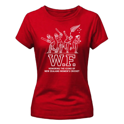 New Zealand T20 Women's World Cup Ladies Fit T Shirt  W.F. Women Cricket Printed Ladies Fit T-Shirt