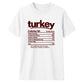 Funny turkey nutrition facts Thanksgiving Unisex T-Shirt