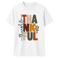 Stacked thankful block text art Thanksgiving Unisex T-Shirt