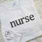 Personalised Embroidered Nurse Sweatshirt, Custom Nurse Initial Matching Sweater, Stethoscope on Sleeve Nurse Doctors Gift,
