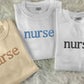 Personalised Embroidered Nurse Sweatshirt, Custom Nurse Initial Matching Sweater, Stethoscope on Sleeve Nurse Doctors Gift,