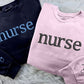 Personalised Embroidered Nurse Sweatshirt, Custom Nurse Initial Matching Sweater, Stethoscope on Sleeve Nurse Doctors Gift,